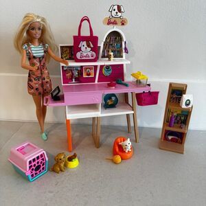 Barbie Doll Pet Boutique Playset with Pets, and Themed Accessories